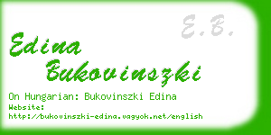 edina bukovinszki business card